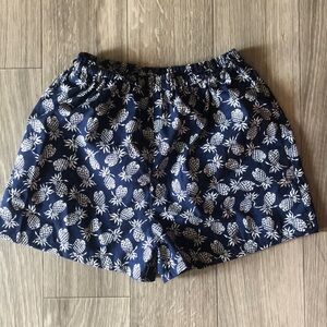 Women’s Navy and White Pineapple Shorts